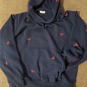 Reflex Navy Hoodie with Cherry Embroidery